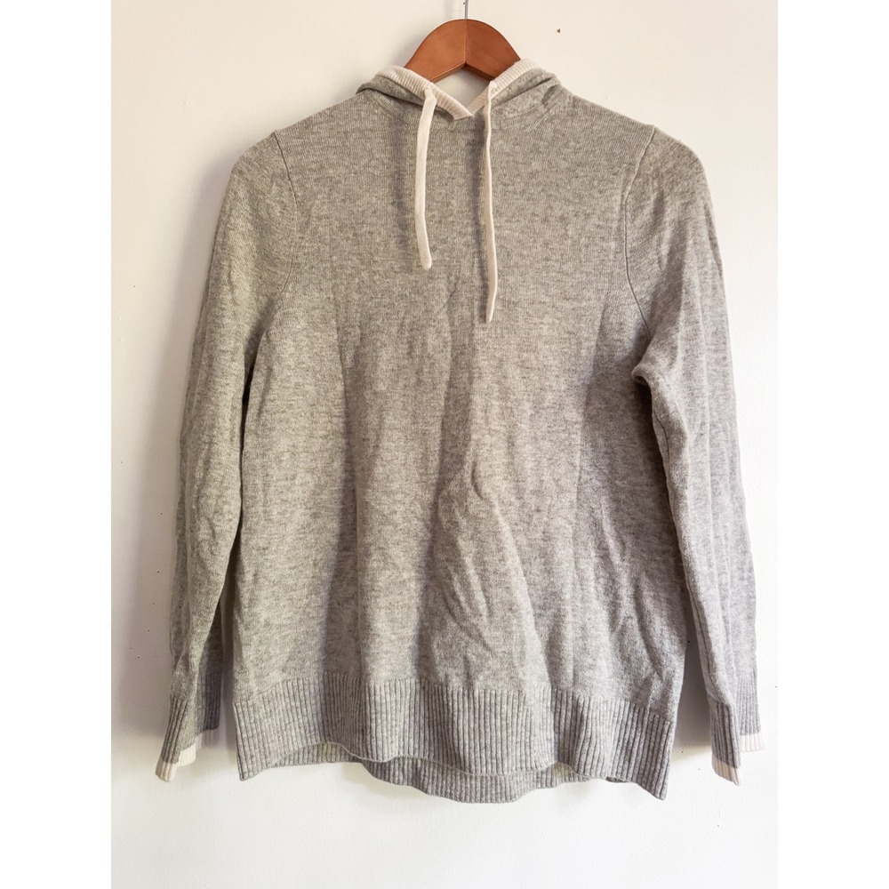 Summersalt Merino Wool Cashmere Blend Hoodie Sweater Grey Cream XS